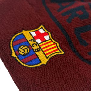czapka fc barcelona z pomponem bordowa 2