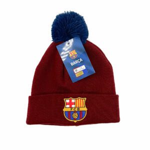 Czapka FC Barcelona (z pomponem, bordowo-granatowa)