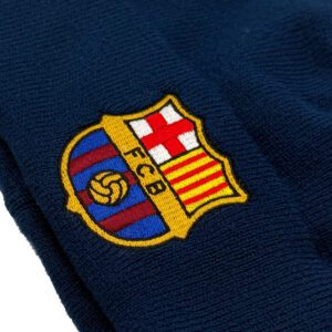czapka fc barcelona z pomponem granatowo bordowa 2